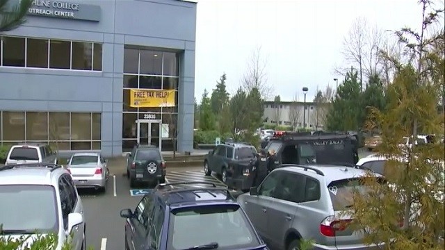 Officers respond to reports of shots fired at Highline College, outside Seattle